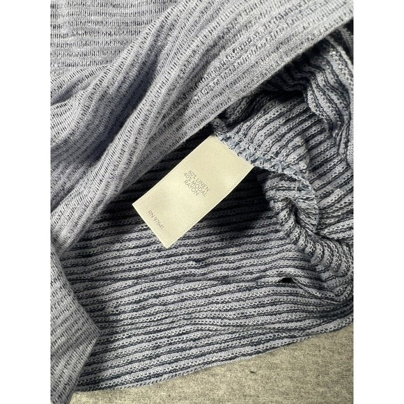 Pure Jill Linen Modal Rayon Slub Knit Top Blue Soft Tie Casual Blouse XS - Picture 4 of 5